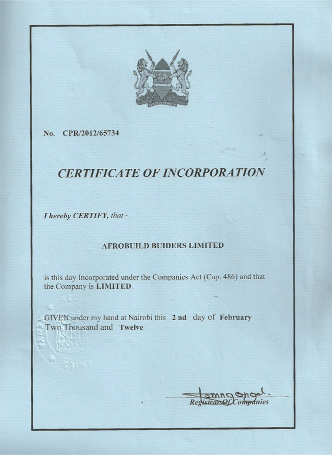 certificate